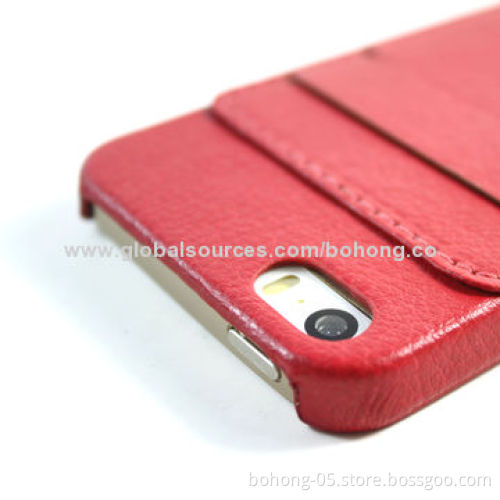 Card holder case for iPhone 5S,PC with PU sticker and card slot